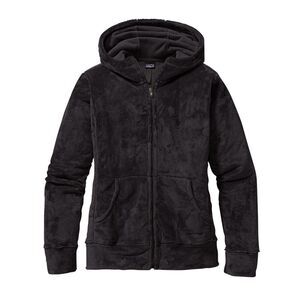 Patagonia Plush Synchilla Hoody Womens M Black Full Zip Fleece Jacket 20954